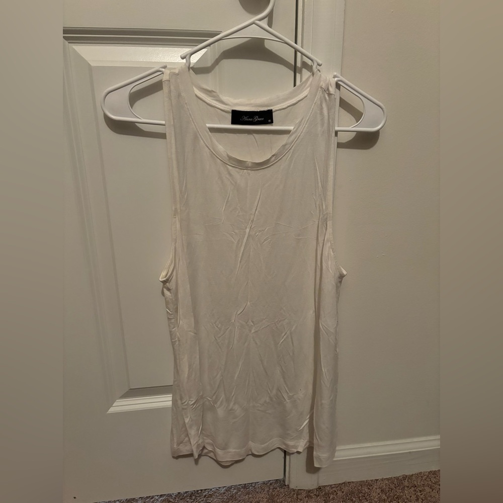 Anna Grace flowy white tank top